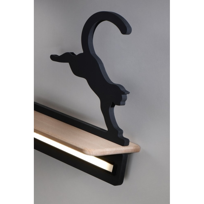 Lasten LED-seinävalaisin hyllyllä JUMPING CAT LED/5W/230V - FSC-sertifioitu