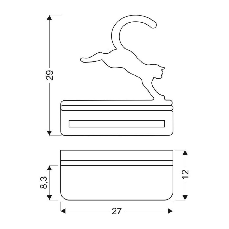 Lasten LED-seinävalaisin hyllyllä JUMPING CAT LED/5W/230V - FSC-sertifioitu