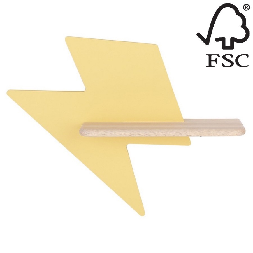 Lasten LED-seinävalaisin hyllyllä LIGHTNING LED/4W/230V - FSC-sertifioitu