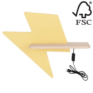 Lasten LED-seinävalaisin hyllyllä LIGHTNING LED/4W/230V - FSC-sertifioitu