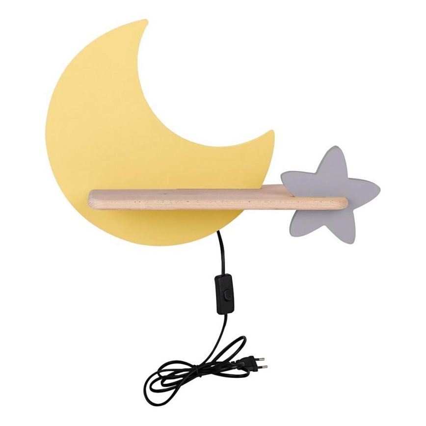 Lasten LED-seinävalaisin hyllyllä MOON LED/5W/230V