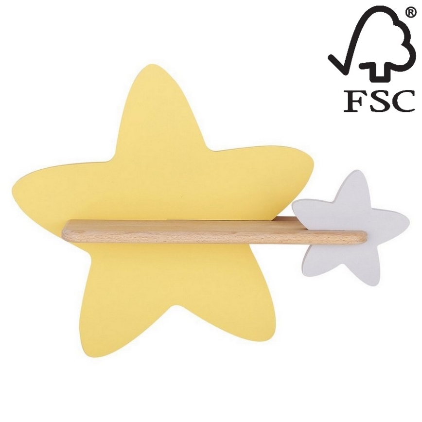 Lasten LED-seinävalaisin hyllyllä STAR LED/5W/230V - FSC-sertifioitu