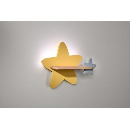 Lasten LED-seinävalaisin hyllyllä STAR LED/5W/230V - FSC-sertifioitu