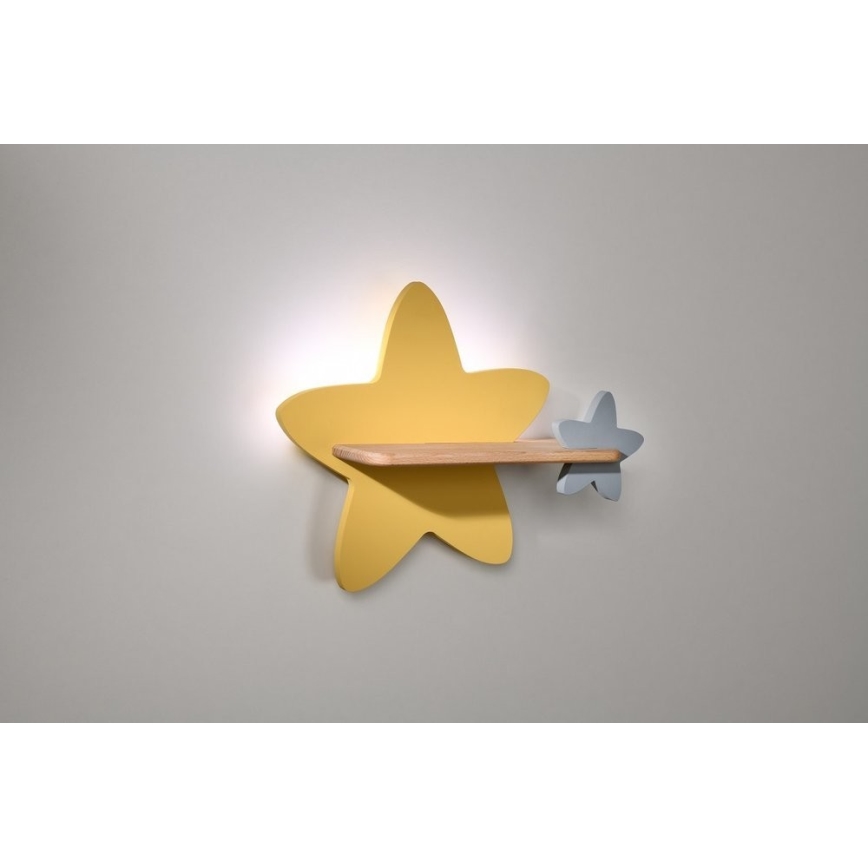 Lasten LED-seinävalaisin hyllyllä STAR LED/5W/230V - FSC-sertifioitu