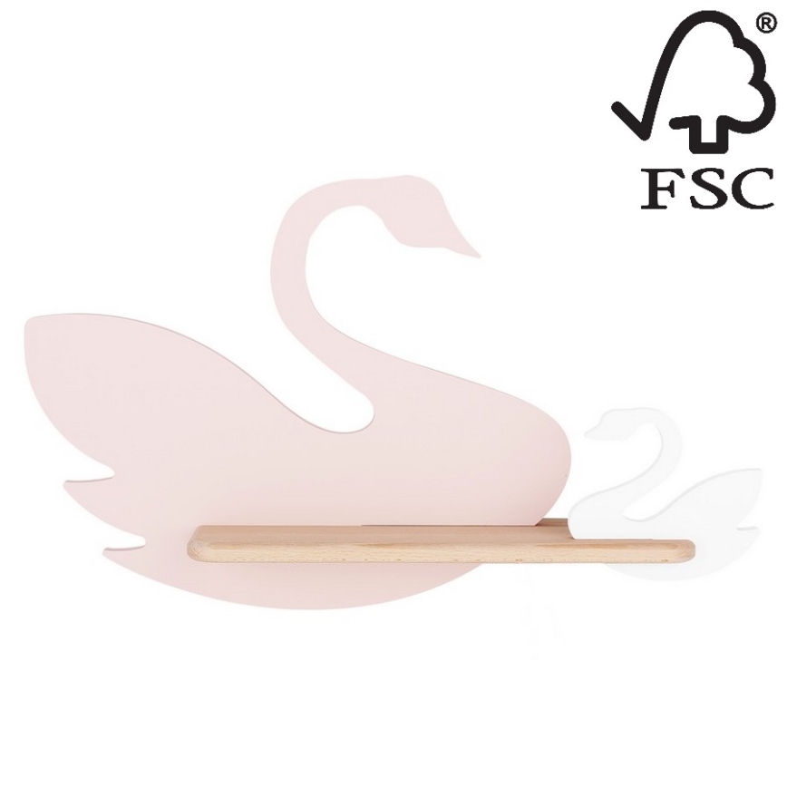 Lasten LED-seinävalaisin hyllyllä SWAN LED/5W/230V - FSC-sertifioitu