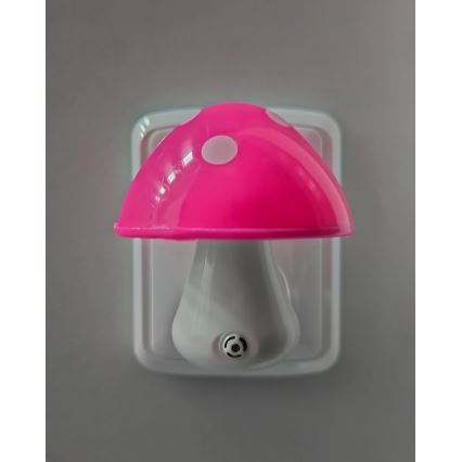 Lasten LED-yövalo hämäräsensori LED/0,5W/230V sieni-istuin