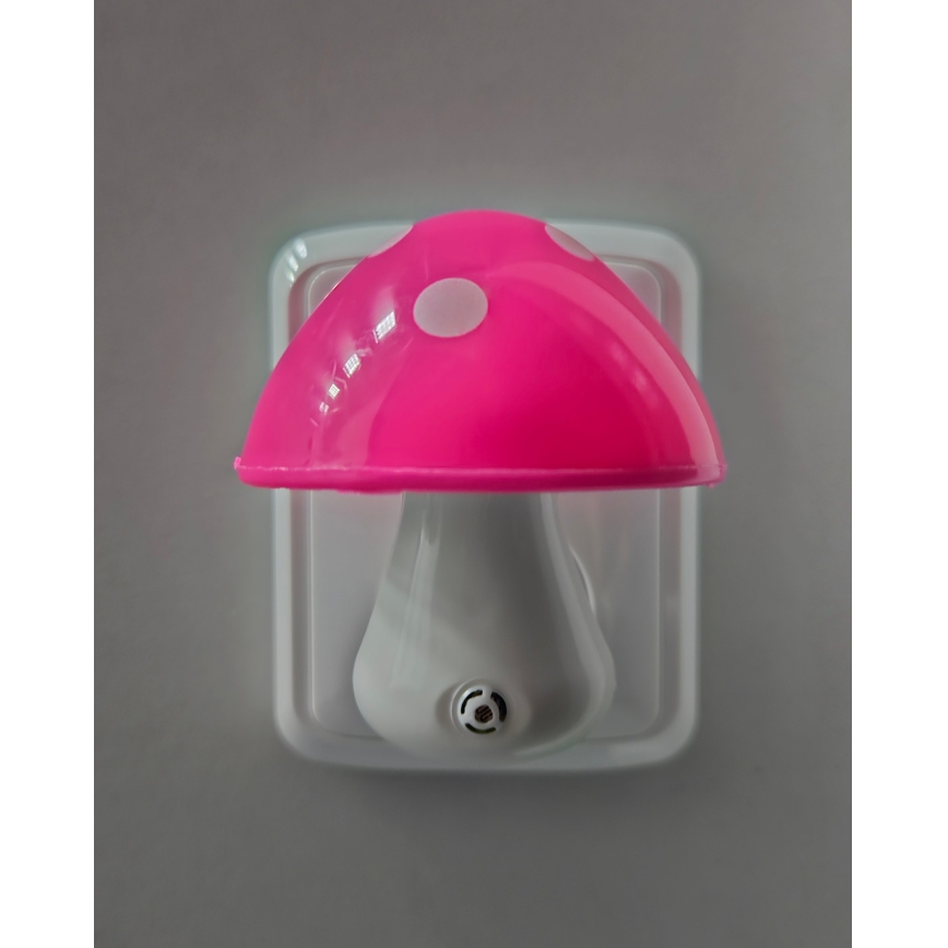Lasten LED-yövalo hämäräsensori LED/0,5W/230V sieni-istuin
