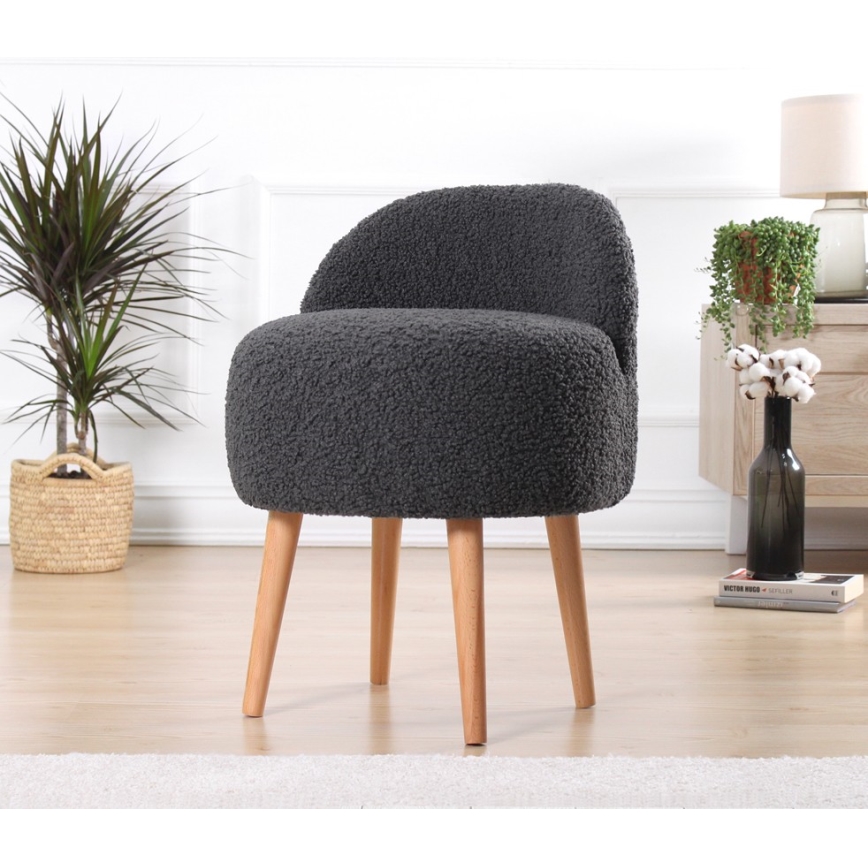 Lasten nojatuoli MIKI, Ø 46 cm, tummanharmaa