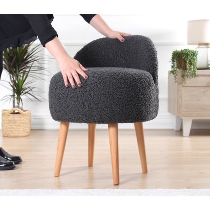 Lasten nojatuoli MIKI, Ø 46 cm, tummanharmaa
