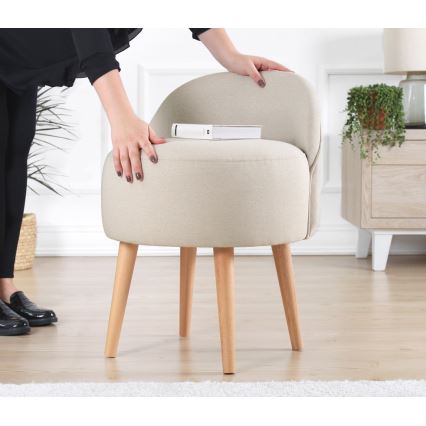 Lasten nojatuoli NIKI, halkaisija 46 cm, kermanvärinen