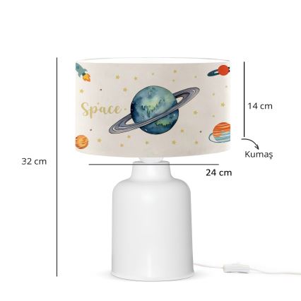 Lasten pöytälamppu CANDY 1xE27/40W/230V valkoinen/värikäs