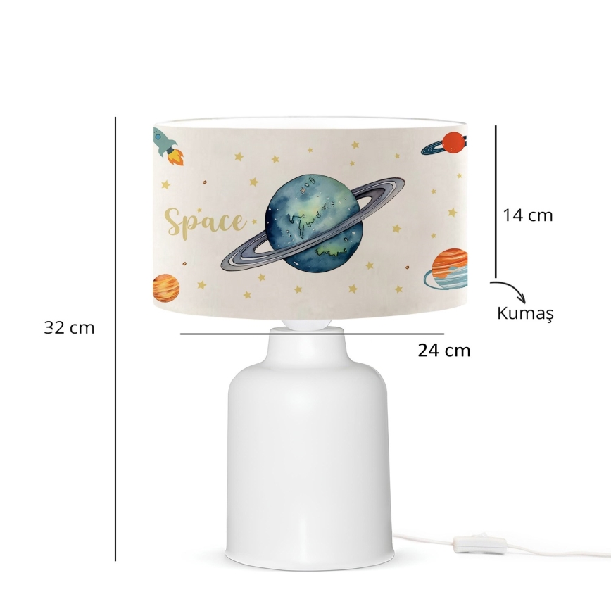 Lasten pöytälamppu CANDY 1xE27/40W/230V valkoinen/värikäs