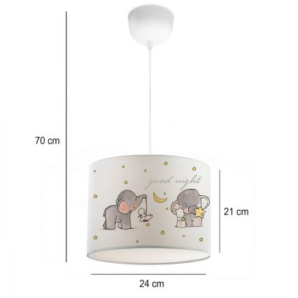 Lasten riippuvalaisin CANDY 1xE27/40W/230V valkoinen/beige