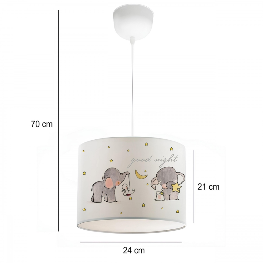 Lasten riippuvalaisin CANDY 1xE27/40W/230V valkoinen/beige