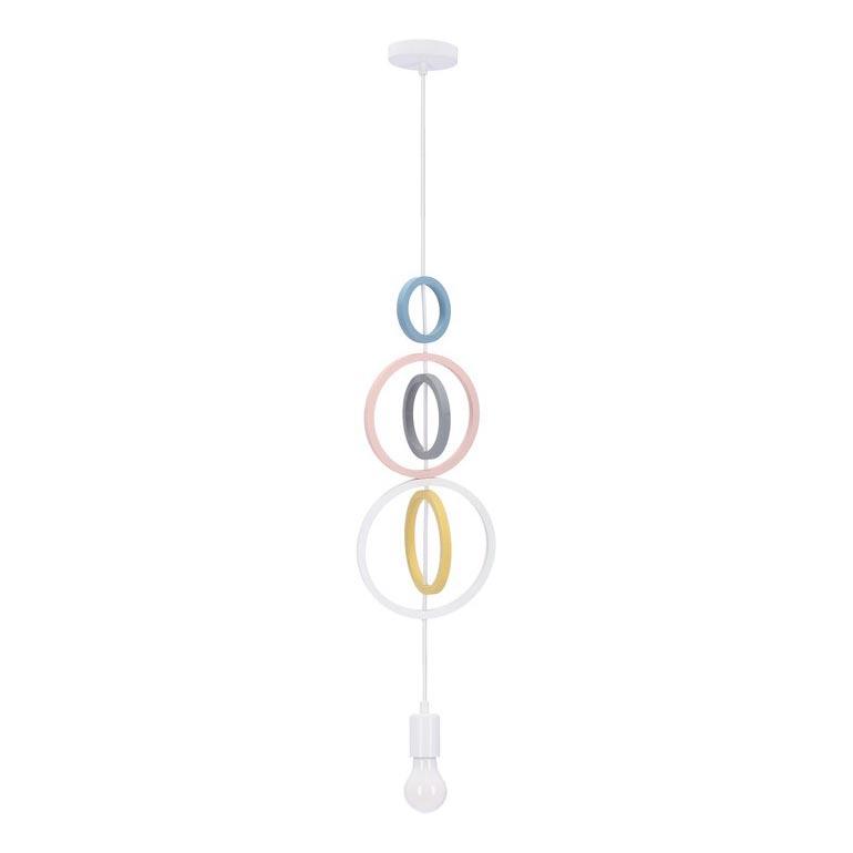 Lasten riippuvalaisin vaijerilla HOOPS 1xE27/20W/230V Ø 19 cm monivärinen