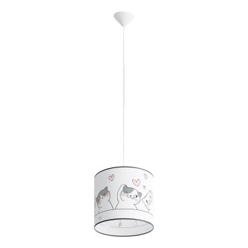 Lasten riipuskattokruunu johdossa CAT 1xE27/15W/230V halkaisija 30 cm kissa