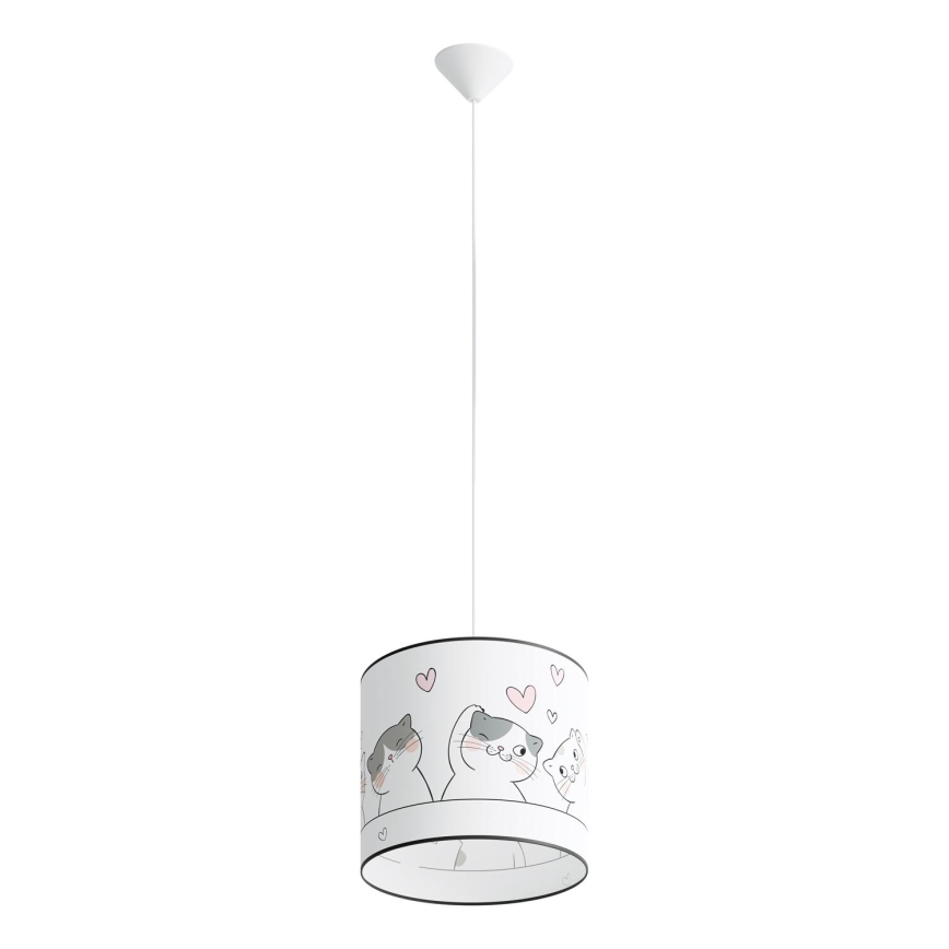 Lasten riipuskattokruunu johdossa CAT 1xE27/15W/230V halkaisija 30 cm kissa