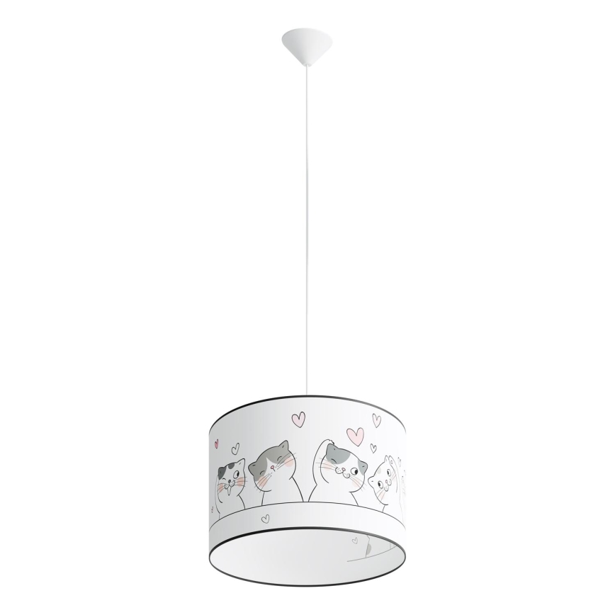 Lasten riipuskattokruunu johdossa CAT 1xE27/15W/230V halkaisija 40 cm kissa
