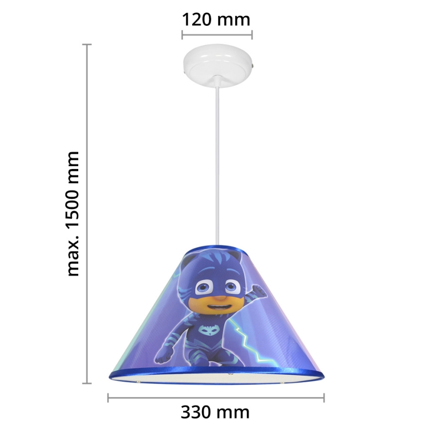 Lasten riipuskattokruunu johdossa PJ MASK 1xE27/40W/230V