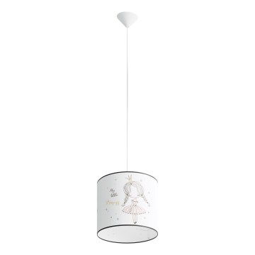 Lasten riipuskattokruunu johdossa PRINCESS 1xE27/15W/230V halkaisija 30 cm prinsessa