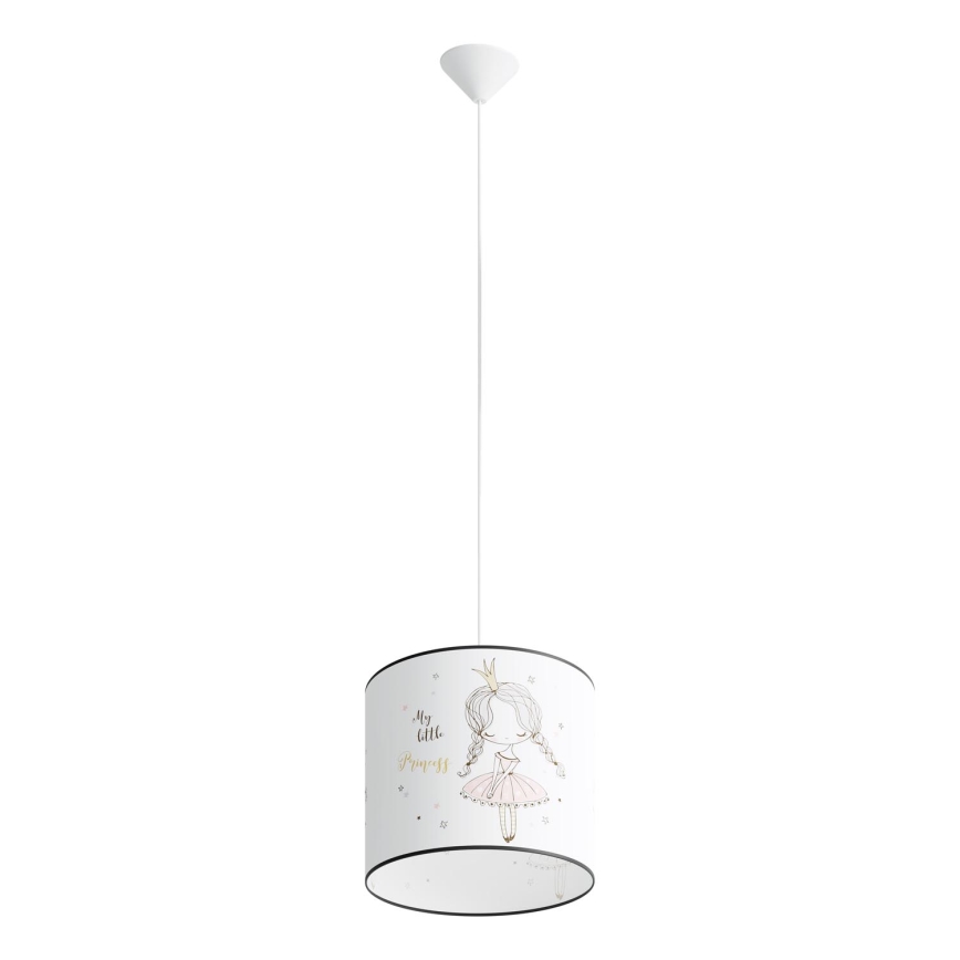 Lasten riipuskattokruunu johdossa PRINCESS 1xE27/15W/230V halkaisija 30 cm prinsessa