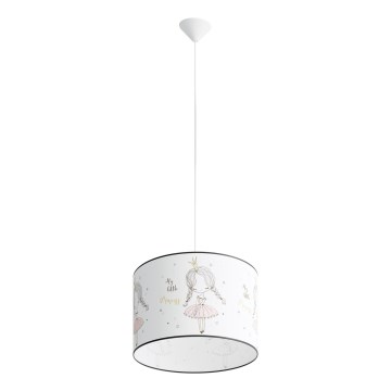 Lasten riipuskattokruunu johdossa PRINCESS 1xE27/15W/230V halkaisija 40 cm prinsessa