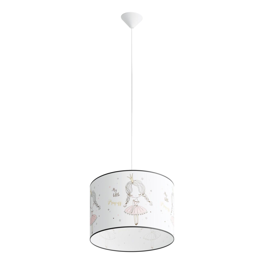 Lasten riipuskattokruunu johdossa PRINCESS 1xE27/15W/230V halkaisija 40 cm prinsessa