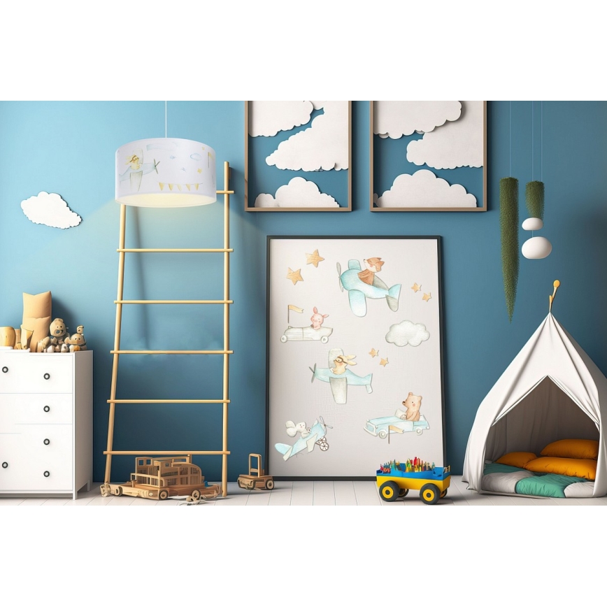 Lasten riipuskattokruunu johdossa SWEET DREAMS 1xE27/60W/230V halkaisija 30 cm