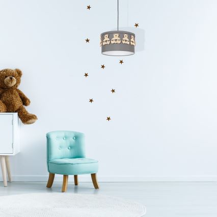 Lasten riipuskattokruunu narulla BEAR 1xE27/60W/230V