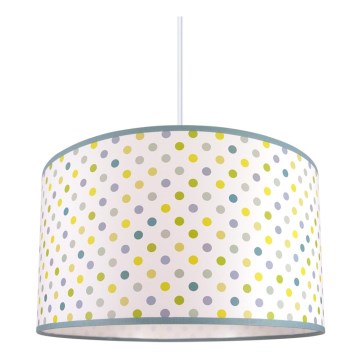Lasten riipuskattokruunu narulla DOTS VIHREÄ 1xE27/60W/230V