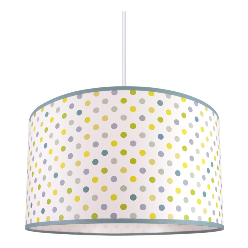 Lasten riipuskattokruunu narulla DOTS VIHREÄ 1xE27/60W/230V
