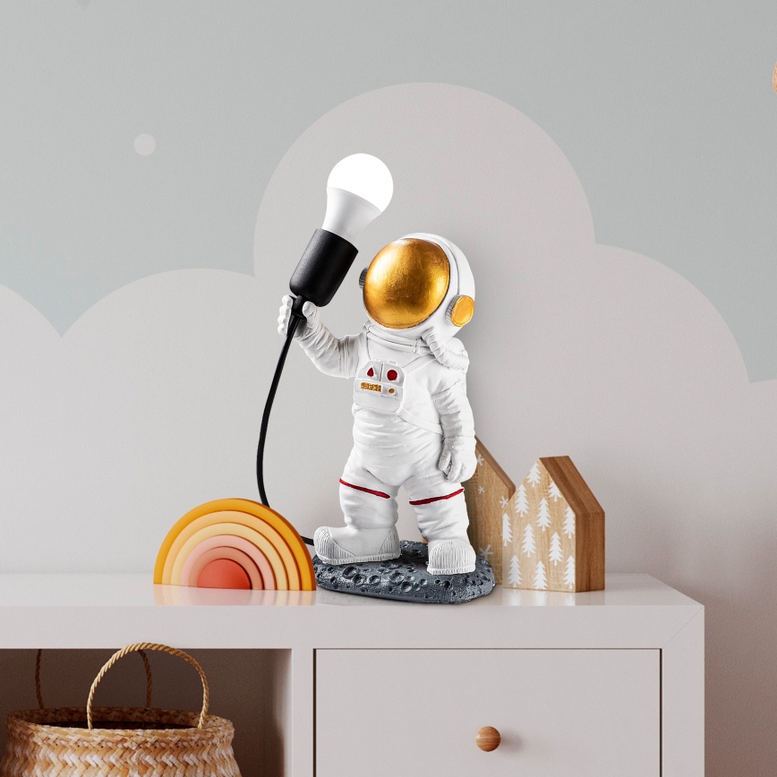 Lasten yöpöytälamppu ASTRONAUT 1xE27/40W/230V kupari/valkoinen