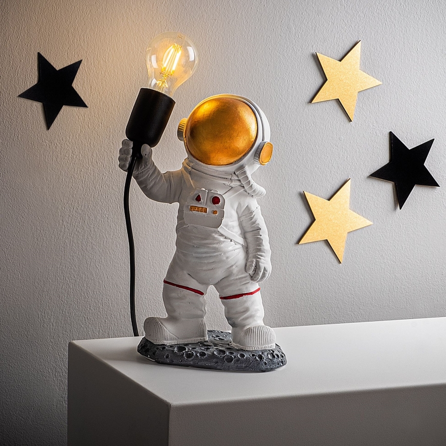 Lasten yöpöytälamppu ASTRONAUT 1xE27/40W/230V kupari/valkoinen
