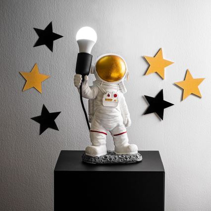 Lasten yöpöytälamppu ASTRONAUT 1xE27/40W/230V kupari/valkoinen