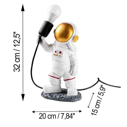 Lasten yöpöytälamppu ASTRONAUT 1xE27/40W/230V kupari/valkoinen