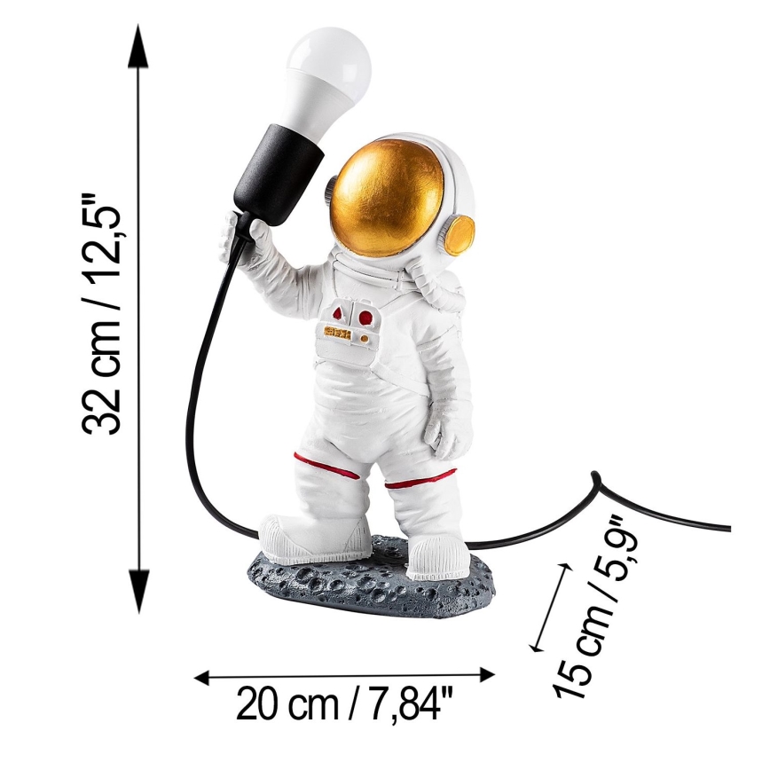Lasten yöpöytälamppu ASTRONAUT 1xE27/40W/230V kupari/valkoinen