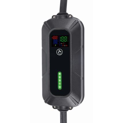 Matkalatauspiste sähköautoille EV/PHEV AC Tyyppi 2 16A/400V 11kW IP55 7m + adapteri 230V 3,7kW + kotelo
