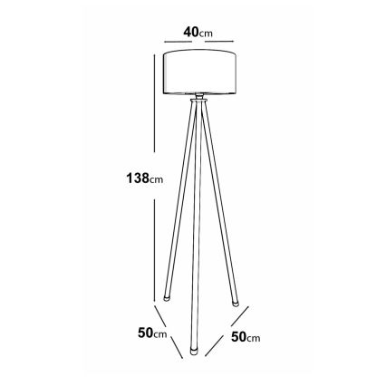 Lattialamppu 1xE27/40W/230V beige/valkoinen