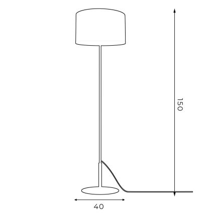 Lattialamppu ARDEN 1xE27/60W/230V valkoinen