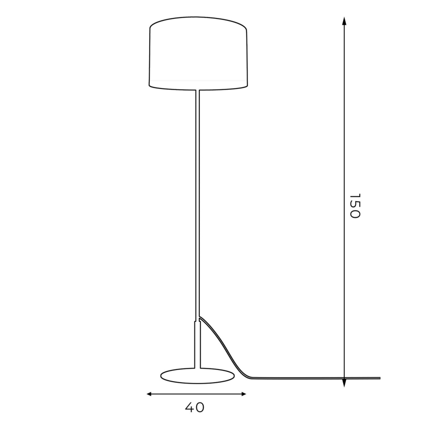 Lattialamppu ARDEN 1xE27/60W/230V valkoinen