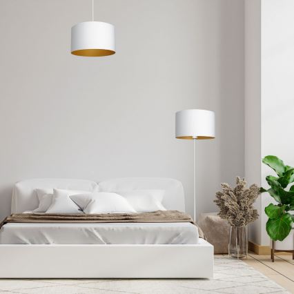 Lattialamppu ARDEN 1xE27/60W/230V valkoinen/kulta
