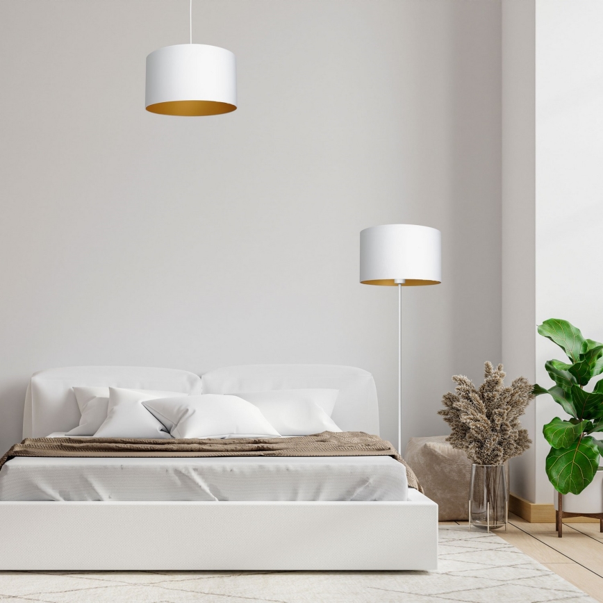 Lattialamppu ARDEN 1xE27/60W/230V valkoinen/kulta