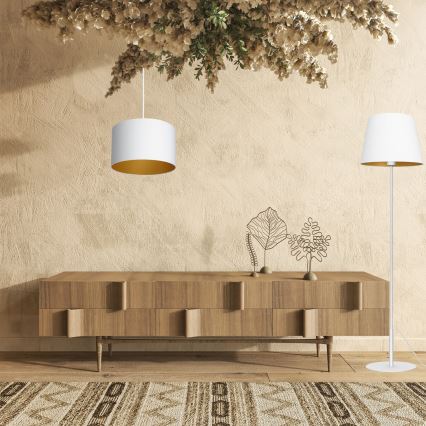 Lattialamppu ARDEN 1xE27/60W/230V valkoinen/kulta