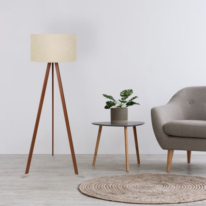 Lattialamppu AYD 1xE27/60W/230V beige/ruskea