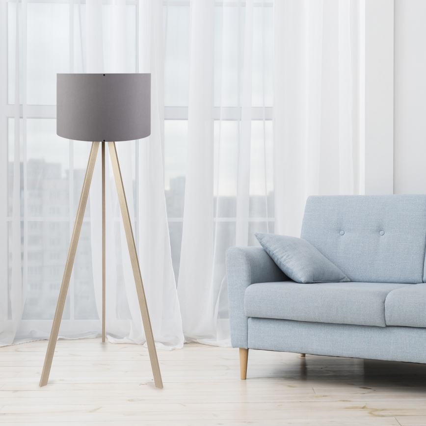 Lattialamppu AYD 1xE27/60W/230V harmaa/beige