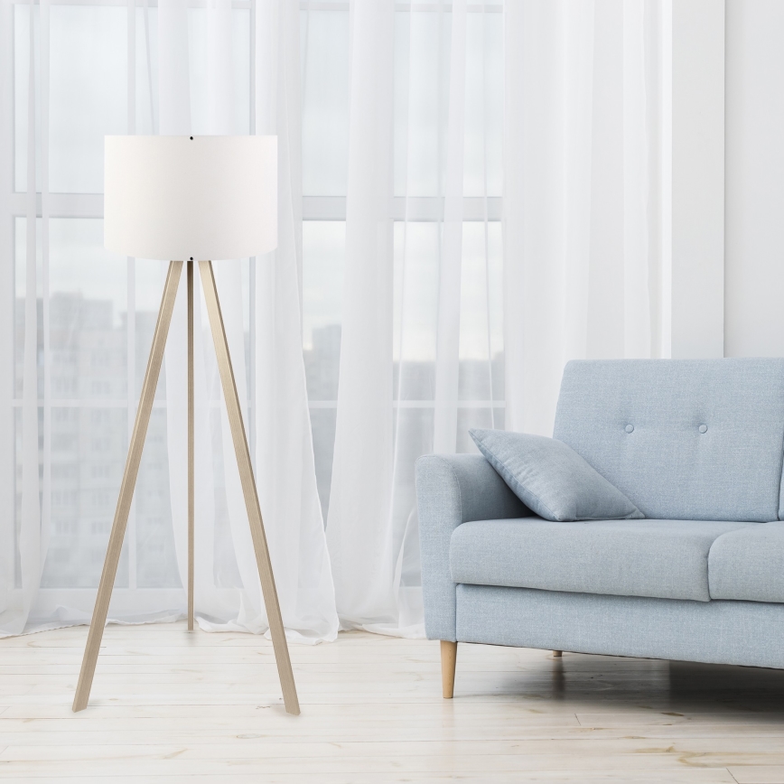 Lattialamppu AYD 1xE27/60W/230V valkoinen/beige