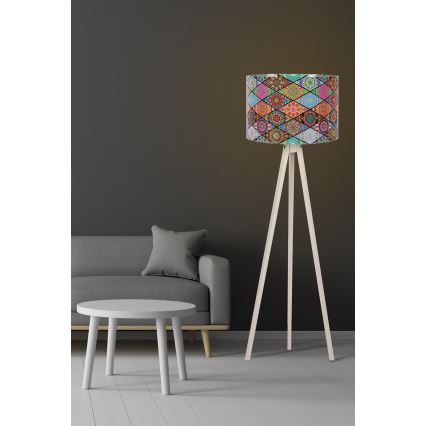 Lattialamppu AYD 1xE27/60W/230V värikäs/beige