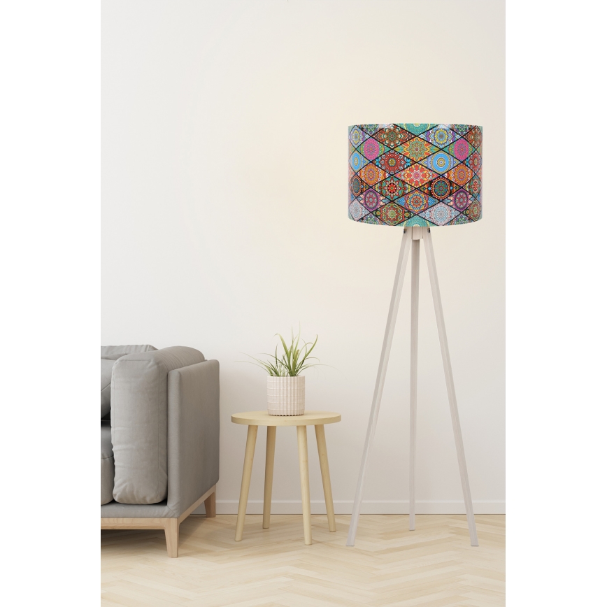 Lattialamppu AYD 1xE27/60W/230V värikäs/beige