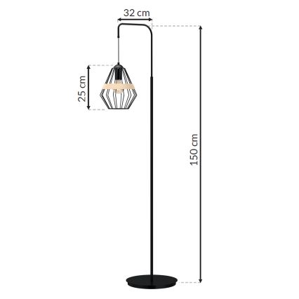 Lattialamppu CLIF 1xE27/60W/230V