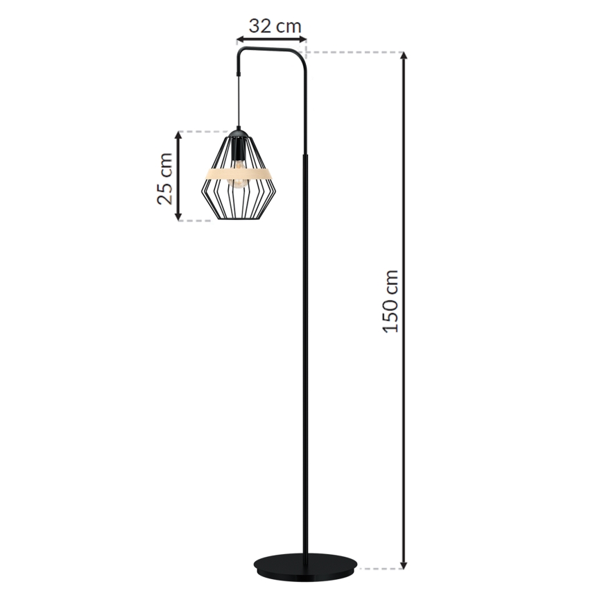 Lattialamppu CLIF 1xE27/60W/230V